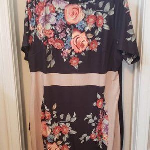 Black and Tan Floral Dress